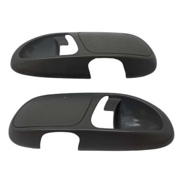 Par Moldura Macaneta Puxador Porta Traseira Gol G3 2001 2005 Cinza Traseira