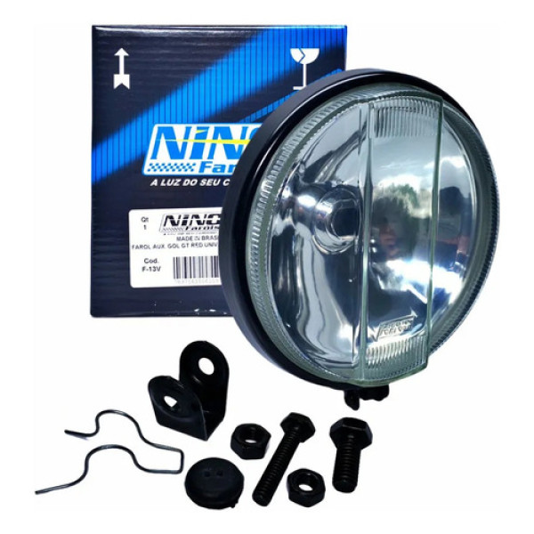 Farol Auxiliar Redondo 140mm Longo Alcance Gol Gt Gti Gts Branco