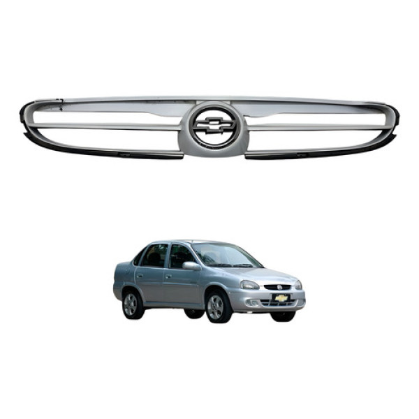 Grade Superior Parachoque Dianteiro Corsa Classic 2002 2005 Branco Fosco