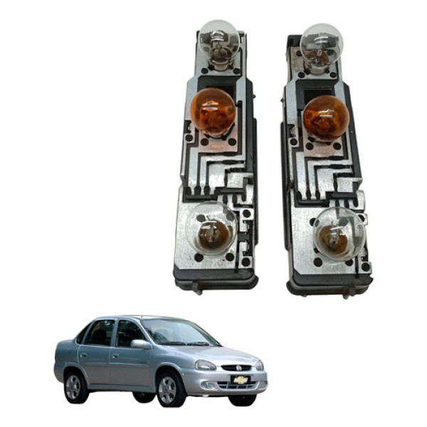 Par Circuito Soquete Lanterna Traseira Corsa Classic 2003 Ambos Lados Branco