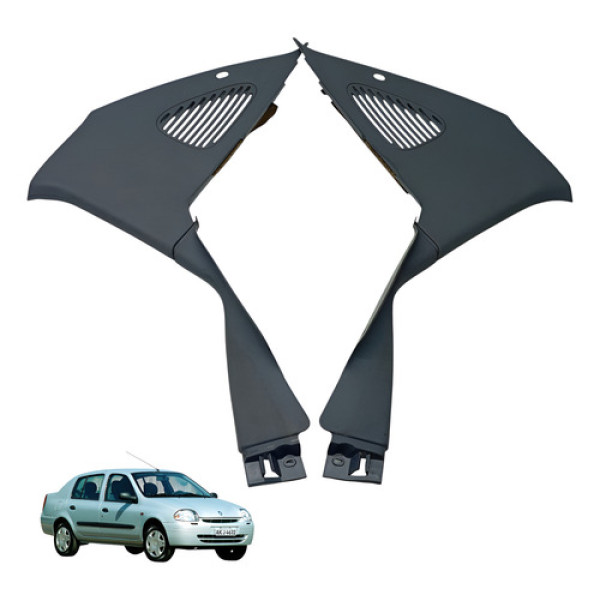 Par Acabamento Coluna Traseira Clio Sedan 2001 2004 (usado)