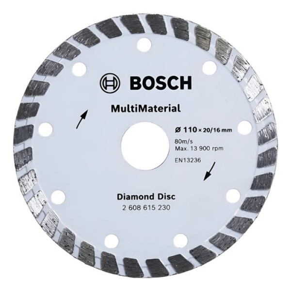 Disco Diamantado Multimaterial Turbo Bosch 110x20/16mm 2/pç Branco