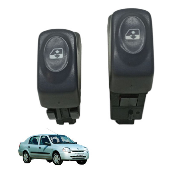 Par Botao Vidro Eletrico Dianteiro Clio 2001 2005 (usado)