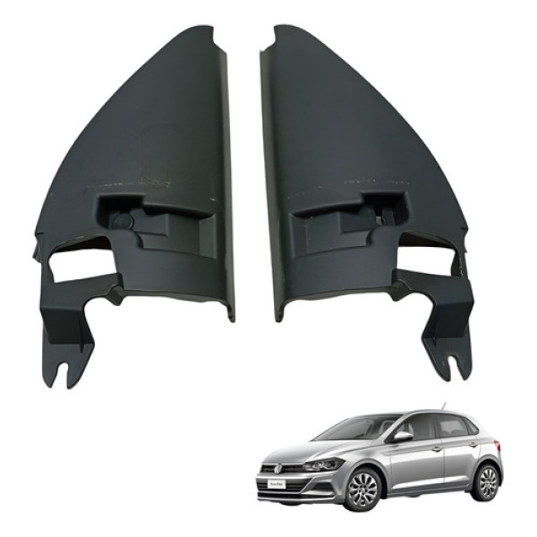 Par Acabamento Interno Do Retrovisor Polo 2018 2020 Original Preto