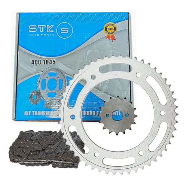 Kit Relacao Coroa Pinhao Nxr 150 Bros 2005 2006 2007 2008 Prateado