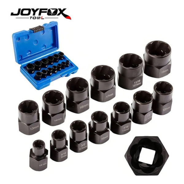 Kit 13 Peças Extração De Parafuso E Porca De Impacto Extrato Joyfox