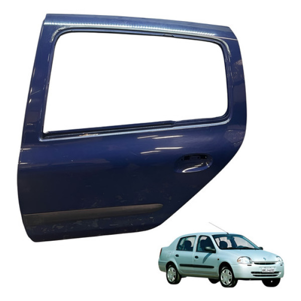 Porta Traseira Lado Esquerdo Clio Sedan 2001 2004 (usado) Traseira Esquerda Azul