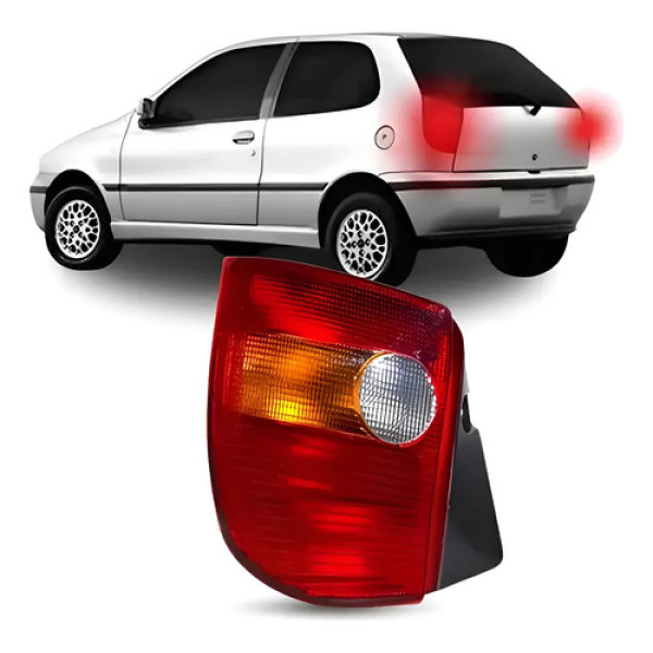 Lanterna Traseira Lado Esquerdo Tricolor Palio 1996 2000 Esquerdo/motorista Vermelho