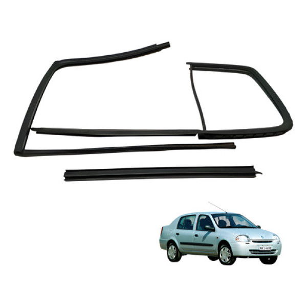 Kit Pestana Porta Traseira Esquerda Clio 2001 2004 (usado) Preto