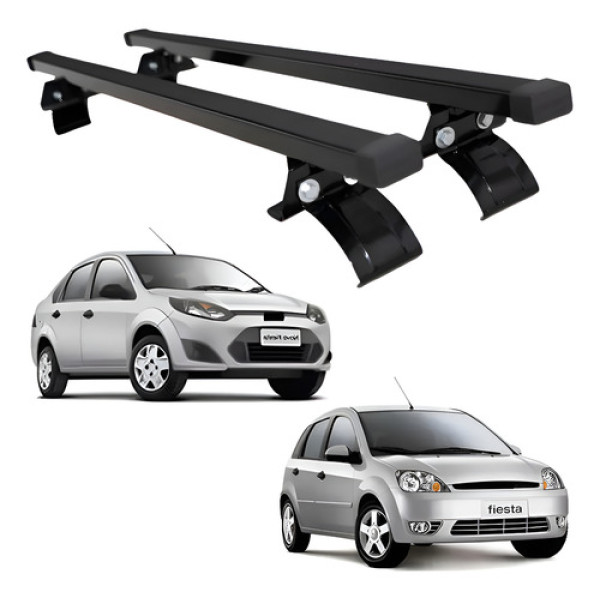 Rack Do Teto Bagageiro Ford Fiesta Hatch Sedan 2002 A 2014 Preto