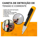 Caneta Detectora De Corrente E Tensão Com Lanterna - Exbom