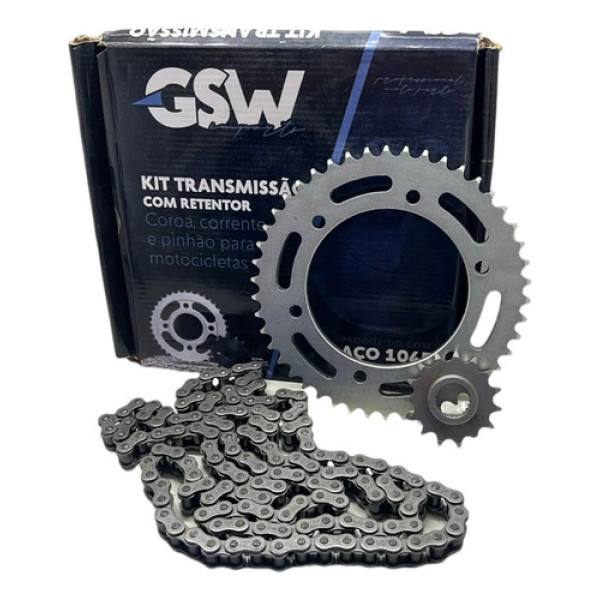 Kit Relacao Transmissao Yamaha Fazer 250 Fz25 2019 2024 Gsw Prateado