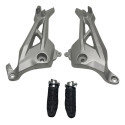 Kit Suporte Bacalhau Com Pedaleira Traseira Cg 160 Titan Fan Cinza