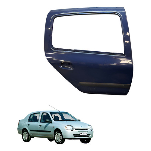 Porta Traseira Direita Clio Sedan 2001 2004 Original (usado) Traseira Direito Azul