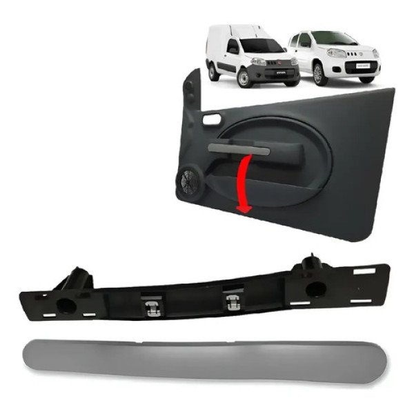 Suporte Puxador Moldura Eletrica Fiorino/uno Vivace 2 Portas Cinza-escuro