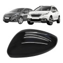 Capa Retrovisor Lado Esquerdo Peugeot 208 2008 2015 2022 Preto