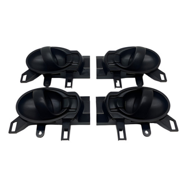 Jogo Macaneta Interna Puxador Porta Versa 2017 2018 2019 Preto Dianteira/traseira