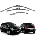 Kit Palheta Limpador Parabrisa Citroen C3 2005 2011 Preto