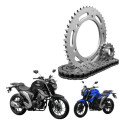 Kit Relacao Transmissao Yamaha Fazer 250 Fz25 2019 2024 Gsw Prateado