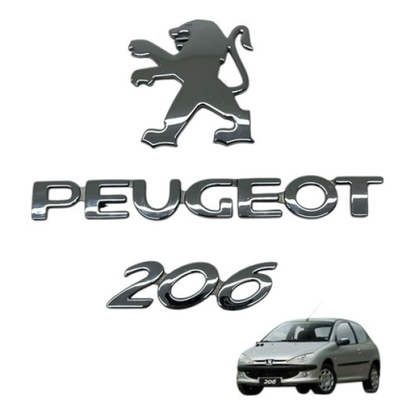 Kit Emblema Da Tampa Traseira Peugeot 206 2004 2006 (usado)