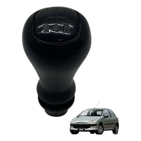 Manopla Alavanca Do Cambio Peugeot 206 1.4 2004 2006 (usado) Preto