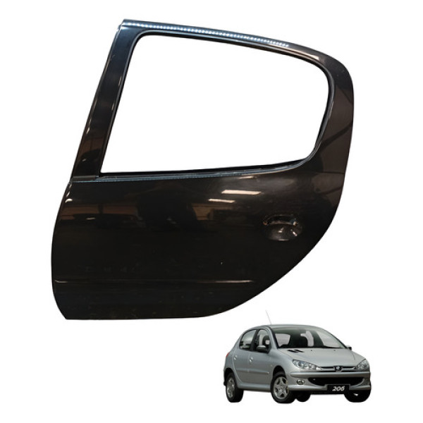 Porta Traseira Esquerda Peugeot 206 2004 2005 2006 (usado) Traseira Esquerdo Preto
