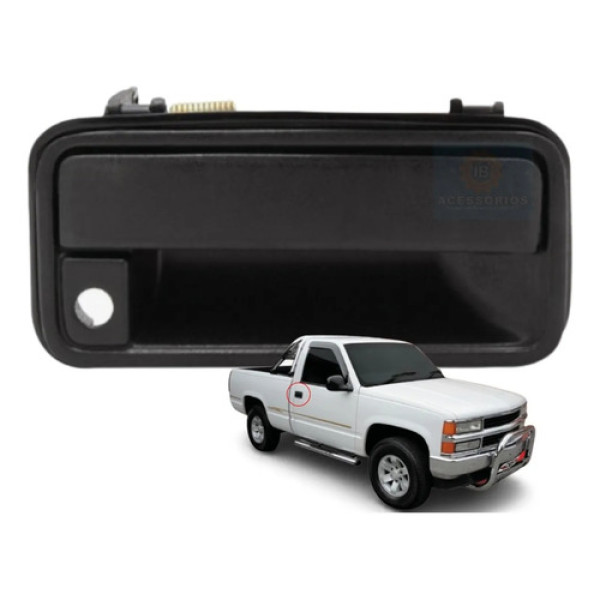 Macaneta Externa Porta Dianteira Direita Silverado 1997 2002 Preto Dianteira