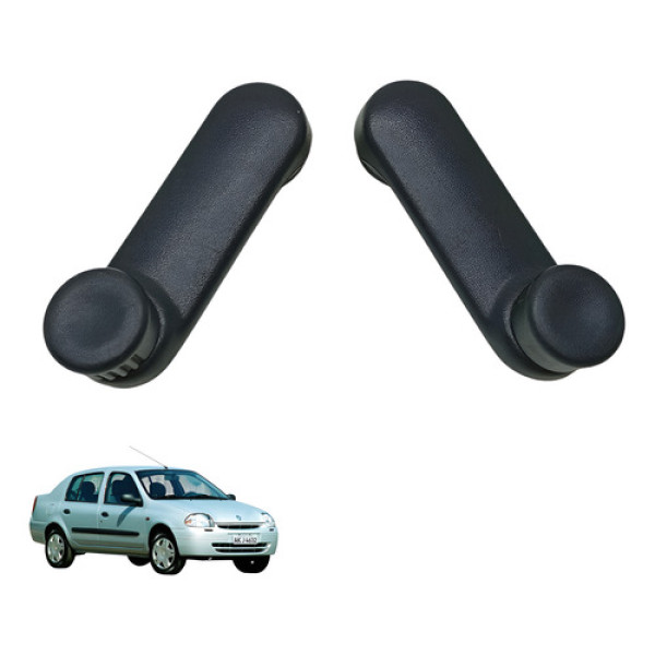 Par Manivela Vidro Traseiro Esquerdo Clio 2001 2005 (usado) Preto