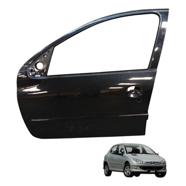 Porta Dianteira Esquerda Peugeot 206 2004 2005 2006 (usado) Dianteira Esquerdo Preto