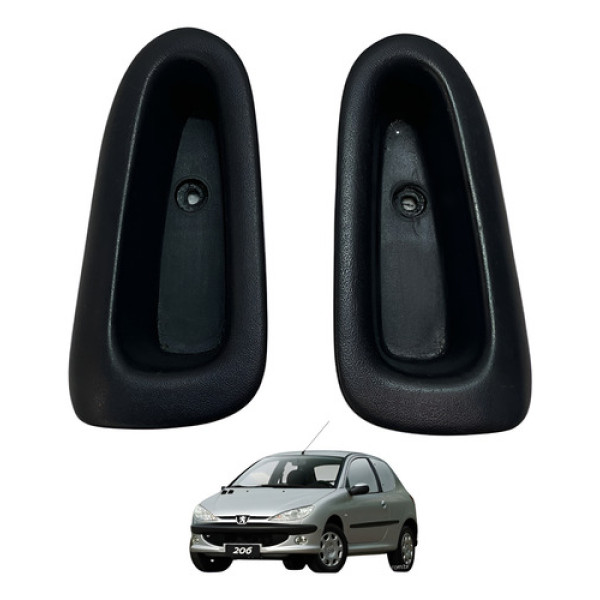 Par Moldura Puxador Porta Traseira Peugeot 206 2005 (usado)