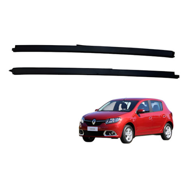 Par Guia De Vidro Traseiro Sandero 1.0 2015 2017 ( Usado ) Preto