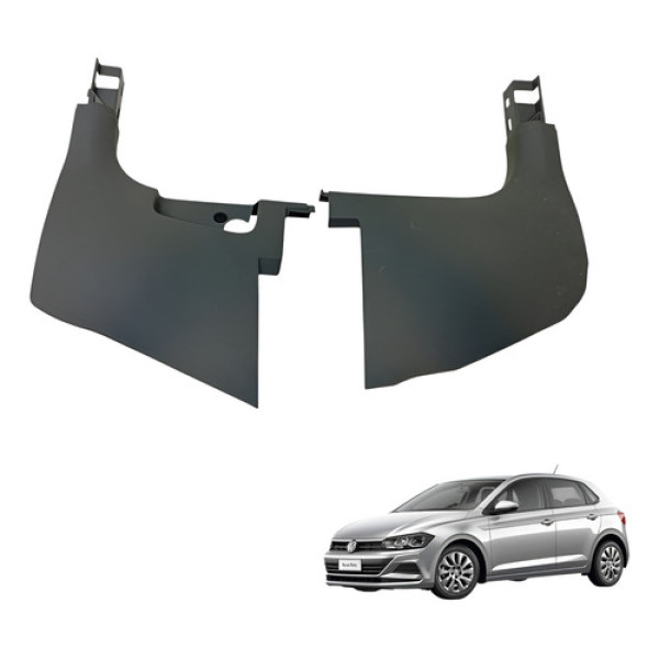 Par Acabamento Soleira Inferior Dianteira Vw Polo 2018 2020 Cinza-escuro