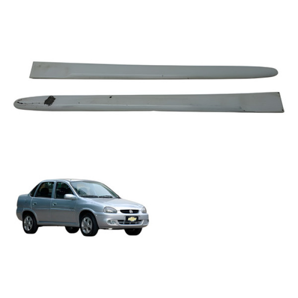 Par Friso Da Porta Traseira Corsa Classic 2001 2002 2003 Branco