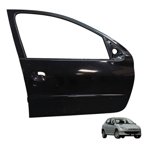 Porta Dianteira Direita Peugeot 206 2004 2005 2006 (usado) Dianteira Direito Preto