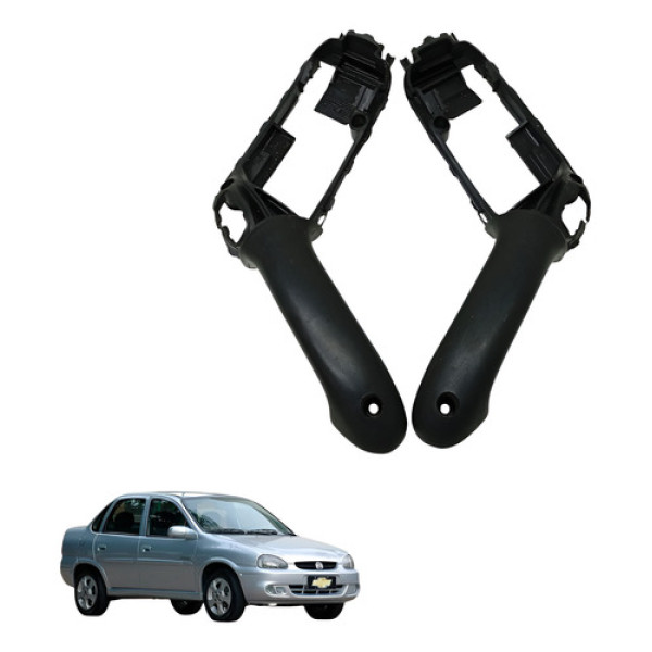 Par Puxador Interno Porta Dianteira Corsa Classic 2001 2004 Preto