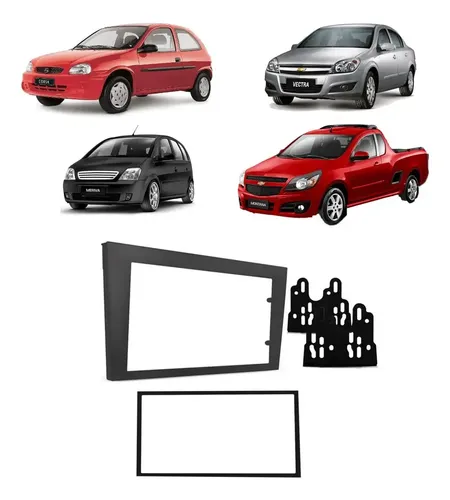 Moldura Painel 2 Din Central Multimidia Dvd Mp5 Vectra 2008 Cinza